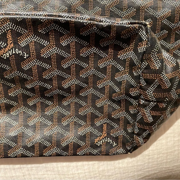 Goyard Brown Tote with Geometric Pattern and Leather Handles - Picture 3 of 12